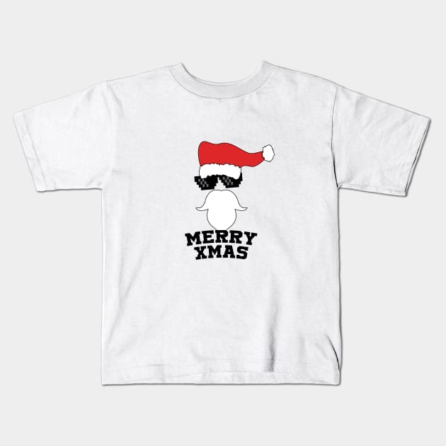 Cool Santa Kids T-Shirt by Vrbex